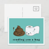 Je een hug sturen | Toiletpapier en -papier van Ka Briefkaart (Voorkant / Achterkant)