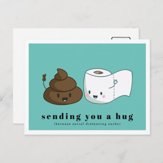 Je een hug sturen | Toiletpapier en -papier van Ka Briefkaart (Voorkant / Achterkant)