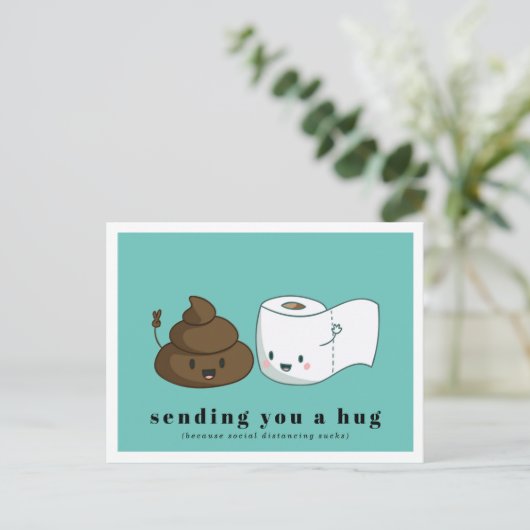 Je een hug sturen | Toiletpapier en -papier van Ka Briefkaart (Staand voorkant)