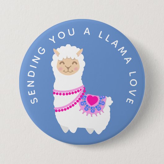 Je een Llama-liefdespun sturen Ronde Button 7,6 Cm (Voorkant)