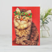  je een Meowy kerstkat toewensen Feestdagenkaart (Staand voorkant)