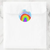 Je een regenboog sturen die je mist ronde sticker (Tas)