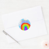 Je een regenboog sturen die je mist ronde sticker (Envelop)