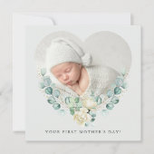 Je eerste bloemenfoto Moederdag plat Kaart (Voorkant)
