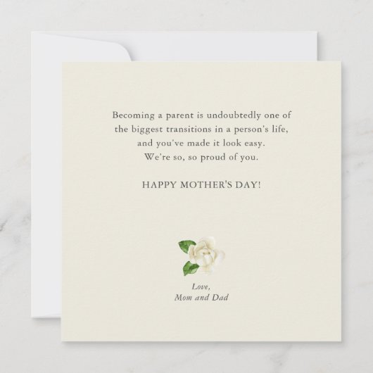 Je eerste bloemhart foto Moederdag plat Kaart (Achterkant)