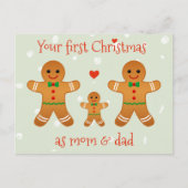 Je eerste kerstfeest als mam en pap. Gingerbrood m Briefkaart (Voorkant)