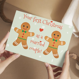 Je eerste kerstfeest als mam en pap. Gingerbrood m Briefkaart