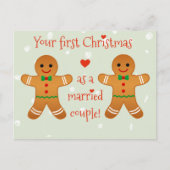 Je eerste kersthuwelijk - Gingerbrood Mannen Briefkaart (Voorkant)