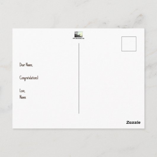 Je eerste klaslokaal heb ik hier. briefkaart (Achterkant)