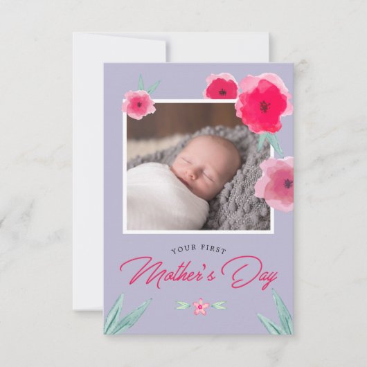 Je eerste Moederdag fotoplatte kaart (Voorkant)