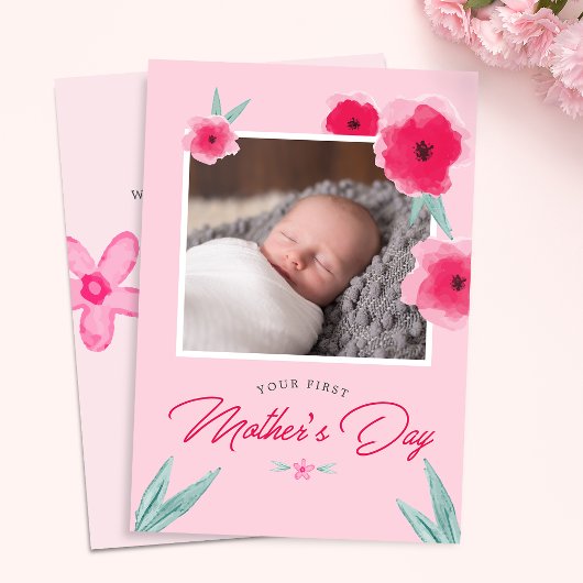 Je eerste Moederdag fotoplatte kaart