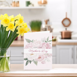 Je eerste Moederdag Pioenrozen Bloemen Kaart