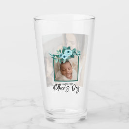Je eerste Moederdag Rozen Groene takken Glas
