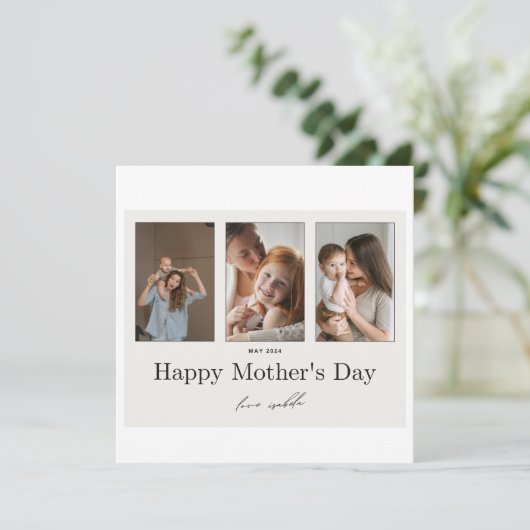 je eerste moedersdag foto plat kaart (Staand voorkant)