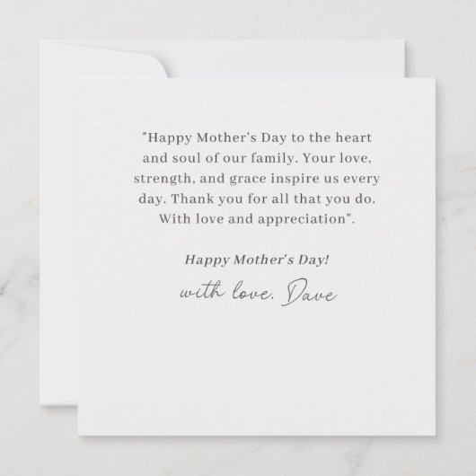 je eerste moedersdag foto plat kaart (Achterkant)