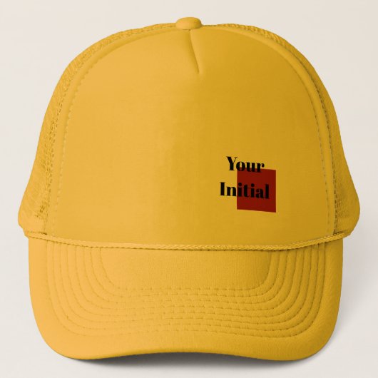 Je eerste monogram goud trucker pet (Voorkant)