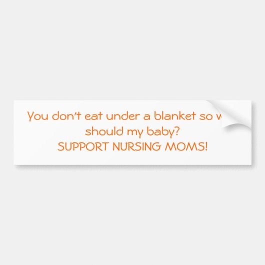 Je eet niet onder een deken... bumpersticker (Voorkant)