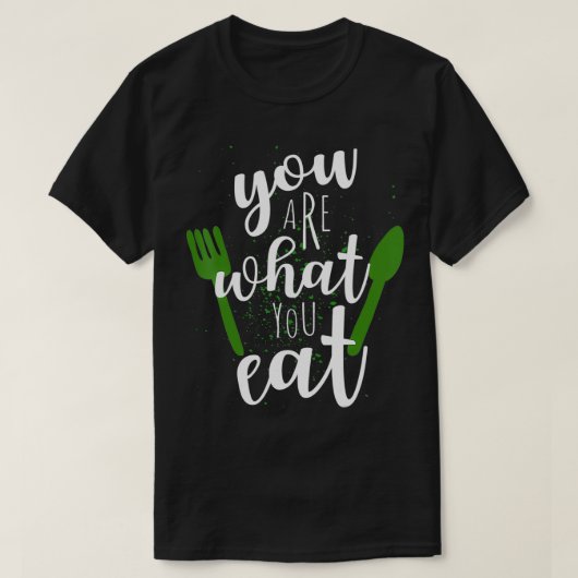 Je eet wat je eet voor de Plant van de Vegans. T-shirt (Design voorkant)