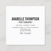 Je eigen 9 fotogalerie toevoegen | Fotografie Vierkante Visitekaartje (Achterkant)