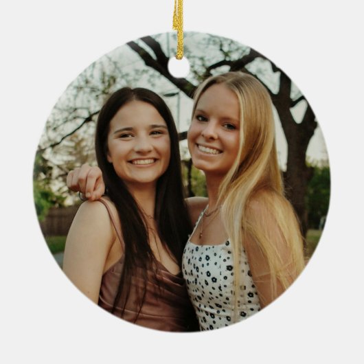 Je eigen aangepaste foto toevoegen keramisch ornament (Achterkant)