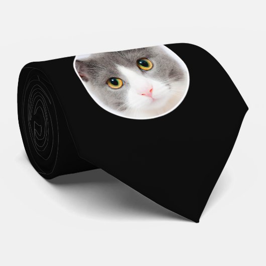 Je eigen aangepaste foto zwart stropdas (Opgerold)