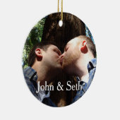 Je eigen aangepaste tekst en fotoversiering toevoe keramisch ornament (Rechts)