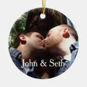 Je eigen aangepaste tekst en fotoversiering toevoe keramisch ornament (Voorkant)