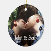 Je eigen aangepaste tekst en fotoversiering toevoe keramisch ornament (Links)