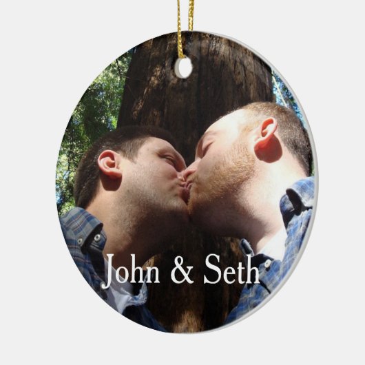 Je eigen aangepaste tekst en fotoversiering toevoe keramisch ornament (Links)