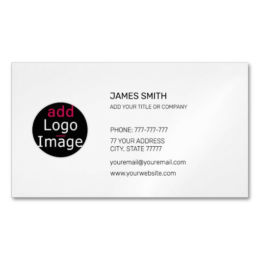 Je eigen Afbeelding aangepaste afbeelding toevoege Magnetisch Visitekaartje (Voorkant)