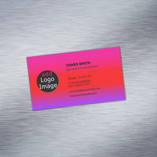 Je eigen Afbeelding aangepaste magenta gradiënt to Magnetisch Visitekaartje (Voorbeeld)