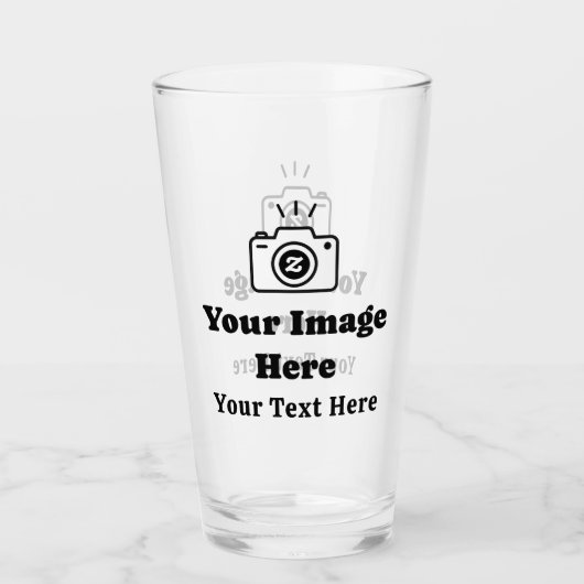 Je eigen afbeelding en tekst glas (Voorkant)