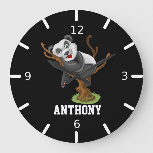 Je eigen Baby Panda personaliseren Grote Klok (Voorkant)