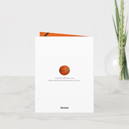 je eigen bericht simpele basketbalgroet kaart (Achterkant)