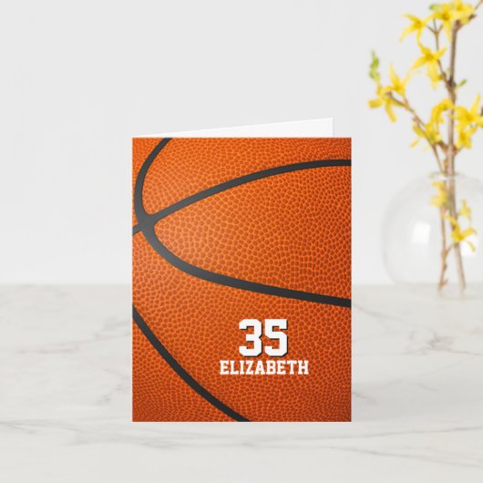 je eigen bericht simpele basketbalgroet kaart (Gele Bloem)