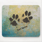 Je eigen dierenpootafdrukken op geschilderd beton muismat (Voorkant)