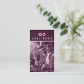Je eigen DJ-foto techno roze Visitekaartje (Staand voorkant)
