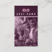 Je eigen DJ-foto techno roze Visitekaartje (Voorkant)