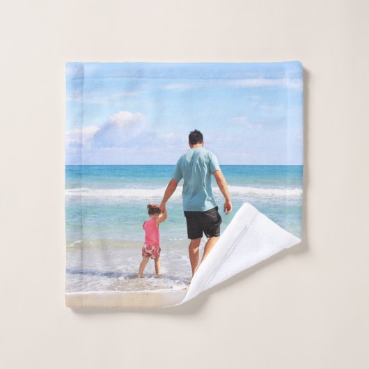 Je eigen foto en/of tekst toevoegen bad handdoek (Wasdoekje)