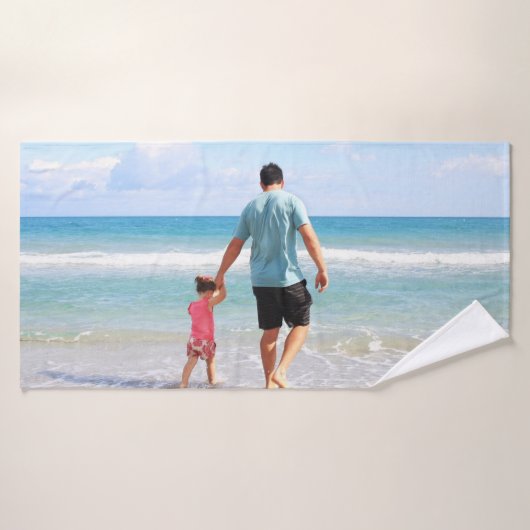 Je eigen foto en/of tekst toevoegen badhanddoek (Badhanddoek)