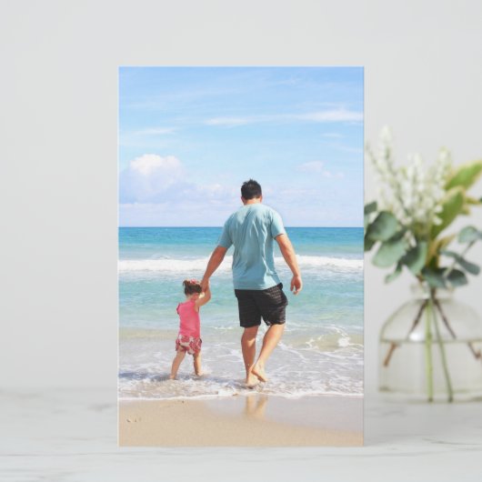 Je eigen foto en/of tekst toevoegen briefpapier (Staand voorkant)