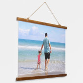 Je eigen foto en/of tekst toevoegen hangend wandkleed (Gebogen)