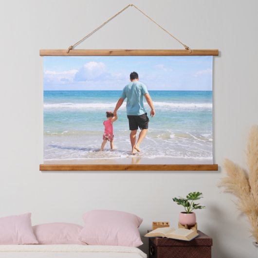 Je eigen foto en/of tekst toevoegen hangend wandkleed (Slaapkamer)