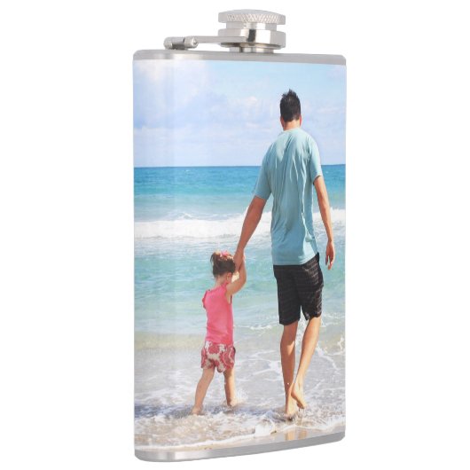 Je eigen foto en/of tekst toevoegen heupfles (Rechts)