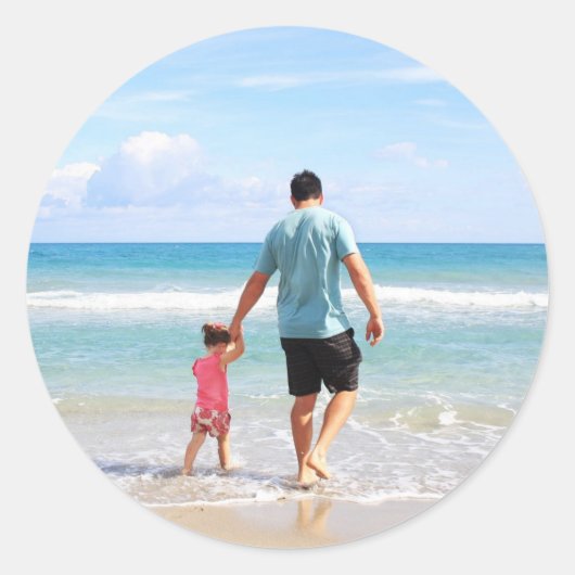 Je eigen foto en/of tekst toevoegen ronde sticker (Voorkant)