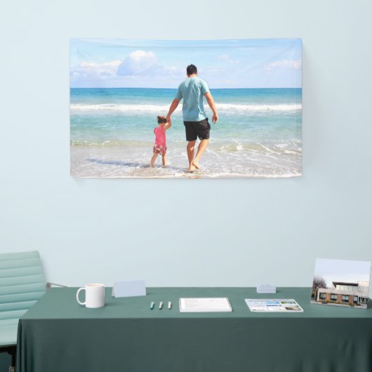 Je eigen foto en/of tekst toevoegen spandoek (Beurs)