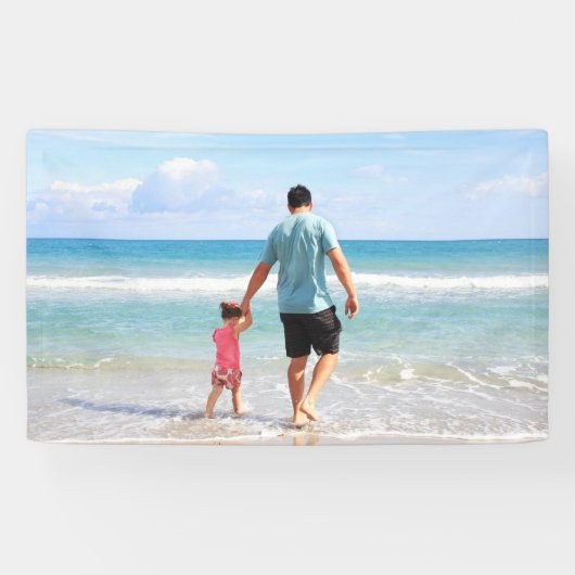 Je eigen foto en/of tekst toevoegen spandoek (Horizontaal)