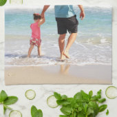 Je eigen foto en/of tekst toevoegen theedoek (Gevouwen)