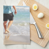 Je eigen foto en/of tekst toevoegen theedoek (Quarter Fold)