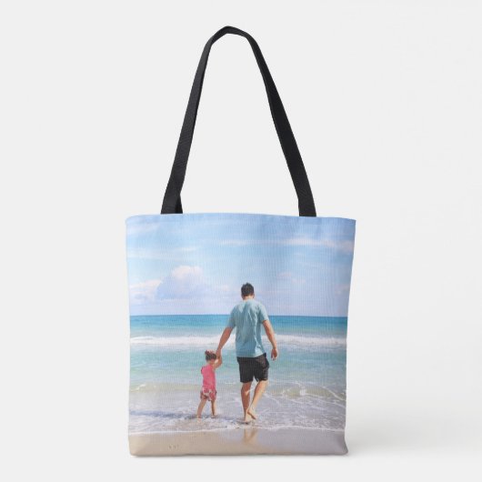 Je eigen foto en/of tekst toevoegen tote bag (Achterkant)